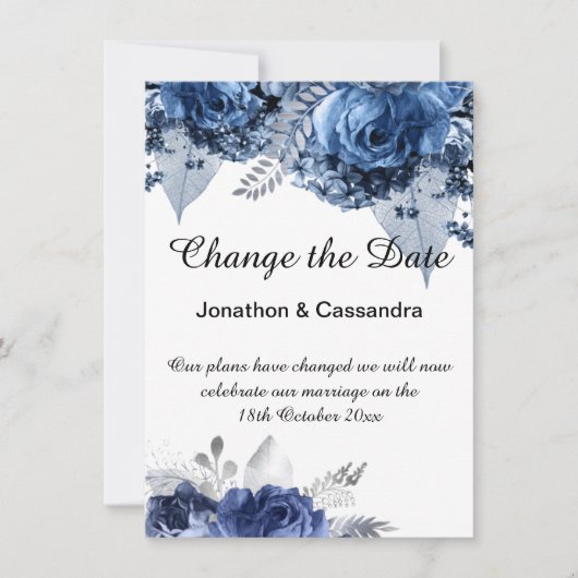 VERANDERING VAN DE DATUM VAN DE ELEGANTE BLAUWE GR (Voorkant)