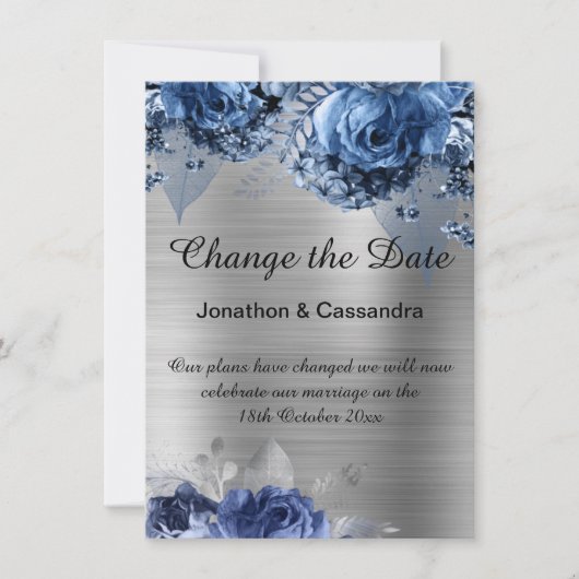 VERANDERING VAN DE DATUM VOOR ELEGANTE BLAUWE STRO (Voorkant)