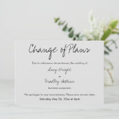 "Verandering van de plannen" Uitgestelde bruiloft  Kaart (Staand voorkant)