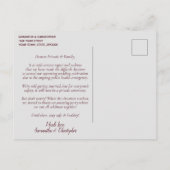 Verandering van de plannen Wedding met uitstel Bur Aankondigingskaart (Achterkant)