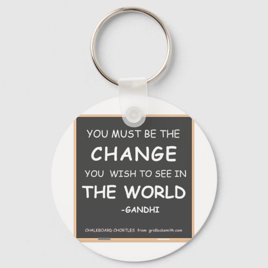 VERANDERING VAN DE WERELD-GANDHI SLEUTELHANGER (Voorkant)