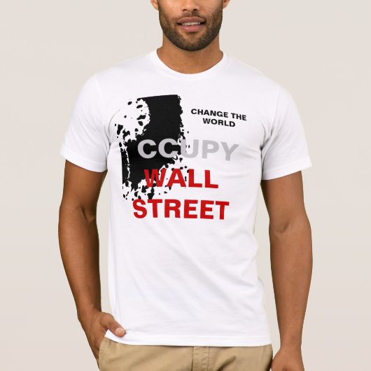 VERANDERING VAN DE WERELDWIJDE OCCUPY WALL STREET T-SHIRT (Voorkant)