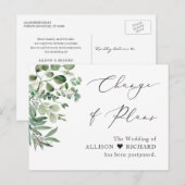 Verandering van het Manuscript Eenvoudige Elegant  Briefkaart (Voorkant / Achterkant)