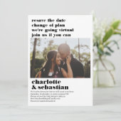 Verandering van het Virtuele Weddenschap van het P Save The Date (Staand voorkant)