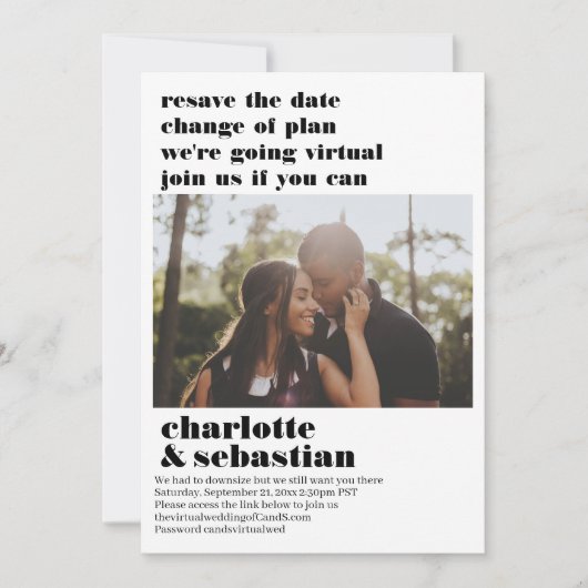 Verandering van het Virtuele Weddenschap van het P Save The Date (Voorkant)