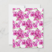 Verandering van huwelijksplan bougainvillea pink a kaart (Achterkant)