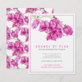Verandering van huwelijksplan bougainvillea pink a kaart