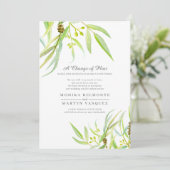 Verandering van plan Eucalyptus blad waterverf bru Kaart (Staand voorkant)