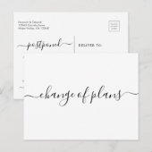 Verandering van plan | Uitgestelde bruiloft Aankondigingskaart (Voorkant / Achterkant)