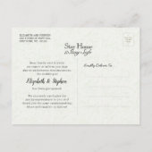 Verandering van plan-weddenschap Uitstel zonnebloe Aankondigingskaart (Achterkant)