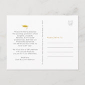 Verandering van plannen afstuderen gouden zwarte t uitnodiging briefkaart (Achterkant)