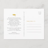 Verandering van plannen afstuderen vettige goudtyp uitnodiging briefkaart (Achterkant)