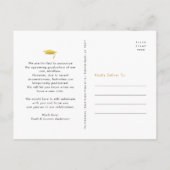 Verandering van plannen afstuderen zwarte goudtypo uitnodiging briefkaart (Achterkant)