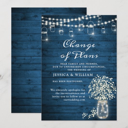 Verandering van plannen Baby's Breath Slingerlicht Kaart (Voorkant / Achterkant)