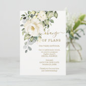 Verandering van Plannen Bloemrijke Bruidsuitnodigi Kaart (Staand voorkant)