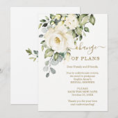 Verandering van Plannen Bloemrijke Bruidsuitnodigi Kaart (Voorkant / Achterkant)
