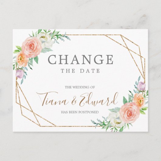 Verandering van plannen Briefkaart met uitgestelde (Voorkant)