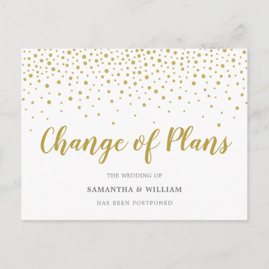 Verandering van plannen Briefkaart met uitgestelde (Voorkant)