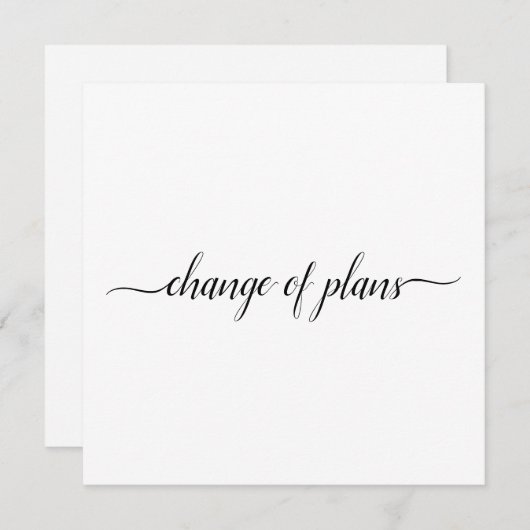 Verandering van plannen bruiloft geannuleerd of op aankondiging (Voorkant / Achterkant)