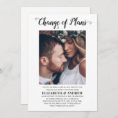 Verandering van plannen datum foto uitstel bruilof aankondiging (Voorkant / Achterkant)
