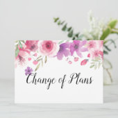 Verandering van Plannen Datum Uitgesteld Bloemen R Kaart (Staand voorkant)