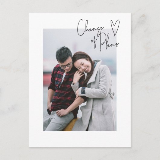 Verandering van plannen Eenvoudig uitstellen van d Briefkaart (Voorkant)
