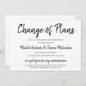 Verandering van plannen eenvoudig zwart-wit save the date (Voorkant / Achterkant)