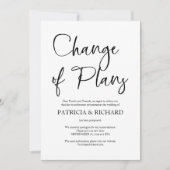 Verandering van plannen Eenvoudige bruiloft uitges Kaart (Voorkant)