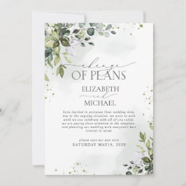 Verandering van plannen Elegant Botanical Greenery Save The Date