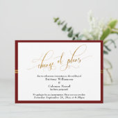 Verandering van plannen Elegant Burgundy Gold Stri Kaart (Staand voorkant)