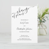 Verandering van Plannen Elegant Script Zwart Wit K Save The Date (Staand voorkant)