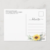 Verandering van plannen Elegant Sunflower Wedding Briefkaart (Achterkant)