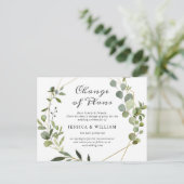 Verandering van Plannen Elegante Eucalyptus Bruilo Briefkaart (Staand voorkant)