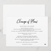 Verandering van plannen elegante minimale verklein aankondiging (Voorkant / Achterkant)