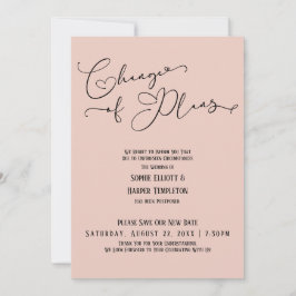 Verandering van Plannen, Elegante Roze Nieuwe Trou Kaart