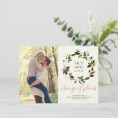 Verandering van plannen Fall Wedding Photo-uitnodi Kaart (Staand voorkant)