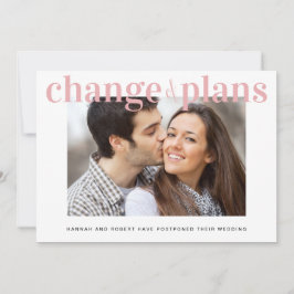 Verandering van Plannen Foto Roze Huwelijk Uitstel Aankondiging
