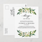 Verandering van plannen groen bruiloft uitstel briefkaart (Voorkant / Achterkant)