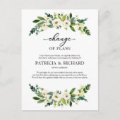 Verandering van plannen groen bruiloft uitstel briefkaart (Voorkant)