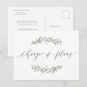 Verandering van plannen groen bruiloft uitstel briefkaart (Voorkant / Achterkant)