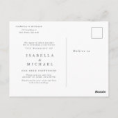 Verandering van plannen groen bruiloft uitstel briefkaart (Achterkant)