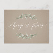 Verandering van plannen groen bruiloft uitstel briefkaart (Voorkant)