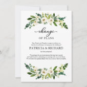 Verandering van plannen groen bruiloft uitstel kaart (Voorkant)