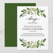 Verandering van plannen groen bruiloft uitstel kaart (Voorkant / Achterkant)