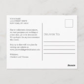 Verandering van plannen herplannen bruiloft of eve briefkaart (Achterkant)