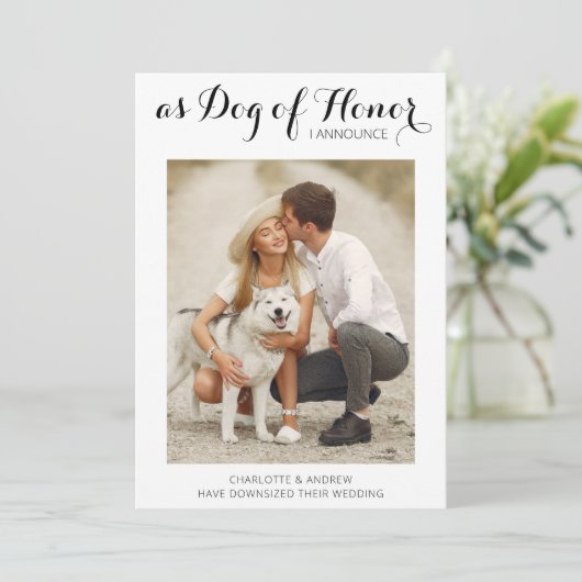 Verandering van Plannen Hond Trouw Aankondiging (Staand voorkant)