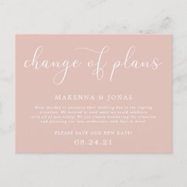 Verandering van plannen Huwelijk uitgesteld Aankondigingskaart