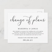 Verandering van plannen Huwelijk uitgesteld Aankondigingskaart (Voorkant / Achterkant)