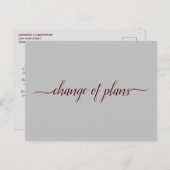 Verandering van plannen Huwelijk uitgesteld Rood e Aankondigingskaart (Voorkant / Achterkant)