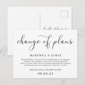 Verandering van plannen Huwelijksuitstel Aankondigingskaart (Voorkant / Achterkant)